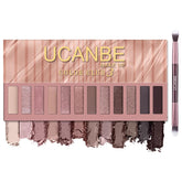 UCANBE, palette-ombres-12-couleurs: looks naturels toute la journée