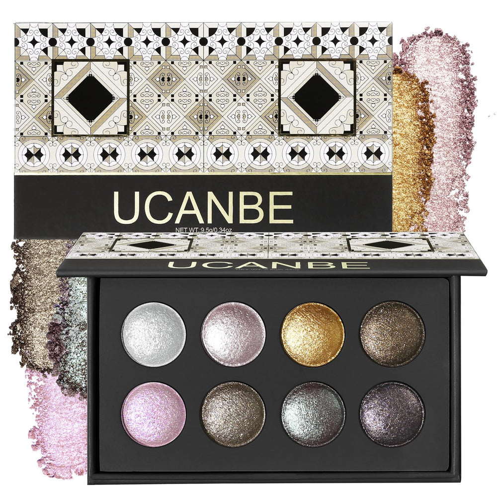 UCANBE palette ombres métalliques 8 teintes: éclat lumineux pour un regard captivant.
