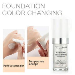 UCANBE TLM foundation sponge duo in use for even makeup application