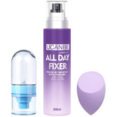 UCANBEMAKEUP spray fixateur longue durée offre une tenue matte durable sur le visage.