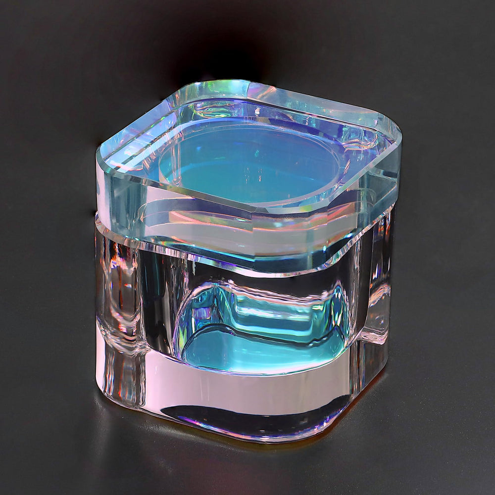 Udefineit plat doseur transparente en verre, idéal pour tremper le pinceau sans contact.