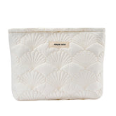 Pochette maquillage uekeboag en coton blanc matelassé pour le rangement quotidien.