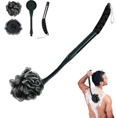 UHIAGREE Loofah à poignée longue courbée pour un accès facile au dos.