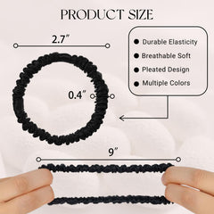 Chouchous Uisgong en soie Mulberry, pack de 8 pièces noir, polyvalents et élégants.