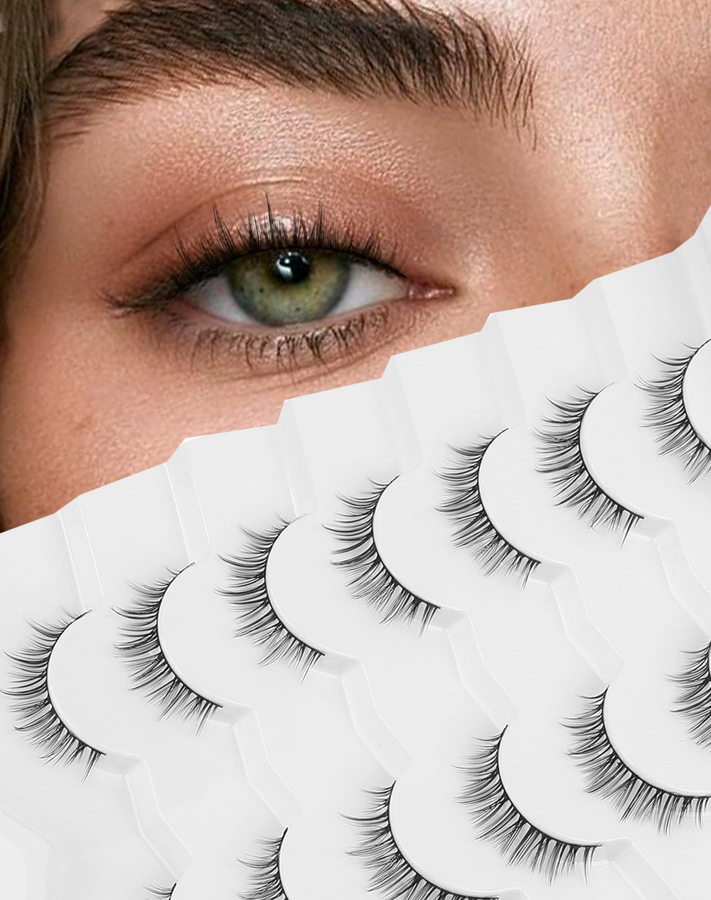 Ukrizi cils naturels avec bande mince pour un rendu discret.