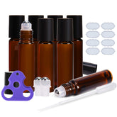 Ensemble de bouteilles roll-on ambrées ULG de 10 ml, parfait pour voyager.