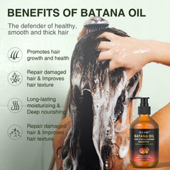 ulluxe-batana-hair-growth-shampoo-oignon-biotine : formulation nourrissante aide à renforcer les racines.