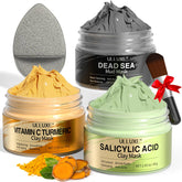 Masque argile visage ulluxe vitamine C et curcuma éclaircit le teint et ravive l'éclat.