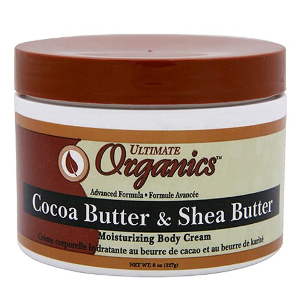 Ultimate Organics Beurre cacao karité – pot offrant un soin nourrissant pour une peau veloutée