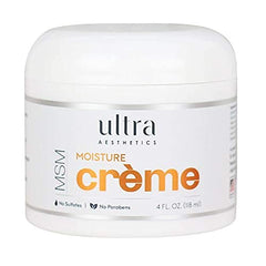 Crème hydratante MSM Ultra Aesthetics sur flacon, usage quotidien