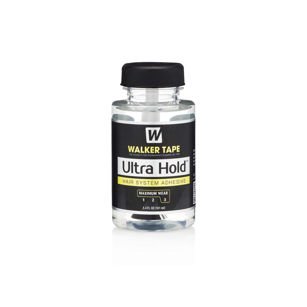 Ultra Hold adhésif dentelle perruque 3,4 oz, adhérence fiable et nettoyage simple.
