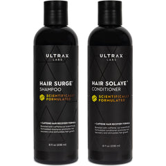 Shampoing Hair Surge Ultrax Labs, bouteille prête à renforcer les cheveux.