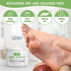 Application sur les pieds avec Ultrove Crème Urée 42% et 2% salicylique