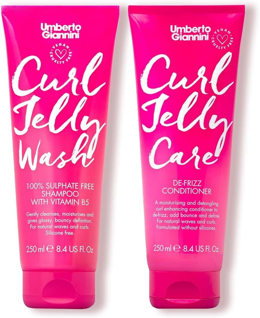 Umberto Giannini Curl Jelly sur bouteille, définition améliorée pour boucles plus nettes.