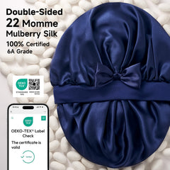Umisleep bonnet en soie 22 momme 100 pourcent convient aux cheveux bouclés et longs.