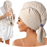 Umisleep serviette cheveux microfibre absorbante 41x22 camel, absorption rapide
