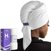 Umisleep serviette cheveux microfibre extra-large : séchage rapide pour cheveux longs et épais.