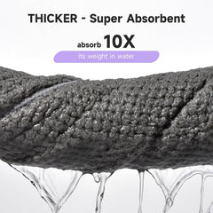 Umisleep turban microfibre sur cheveux brun, douceur et absorption.