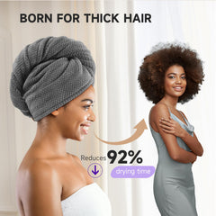 Umisleep turban microfibre sur cheveux camel, utilisation polyvalente.