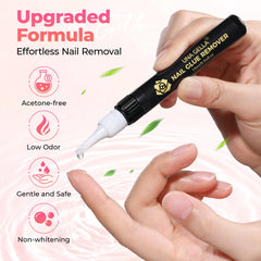 UNA GELLA adhesive-tabs removal demonstrates easy lift of nail tips without damage