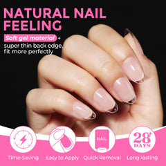 UNA GELLA: bord lisse des faux ongles pour un rendu naturel.
