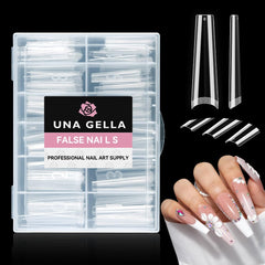 UNA GELLA Coffin Long 216PCS dans une boîte prête, pratique pour une prise rapide.