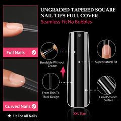 UNA GELLA embouts ongles carres absence de trace.