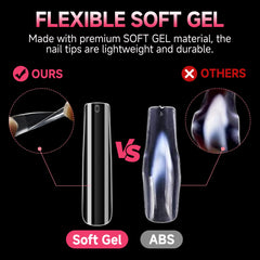 UNA GELLA embouts ongles carres adhesion sans bulles.