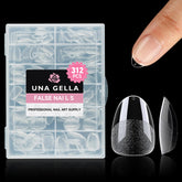 UNA GELLA: extensions d’ongles amande extra-court, couverture naturelle.
