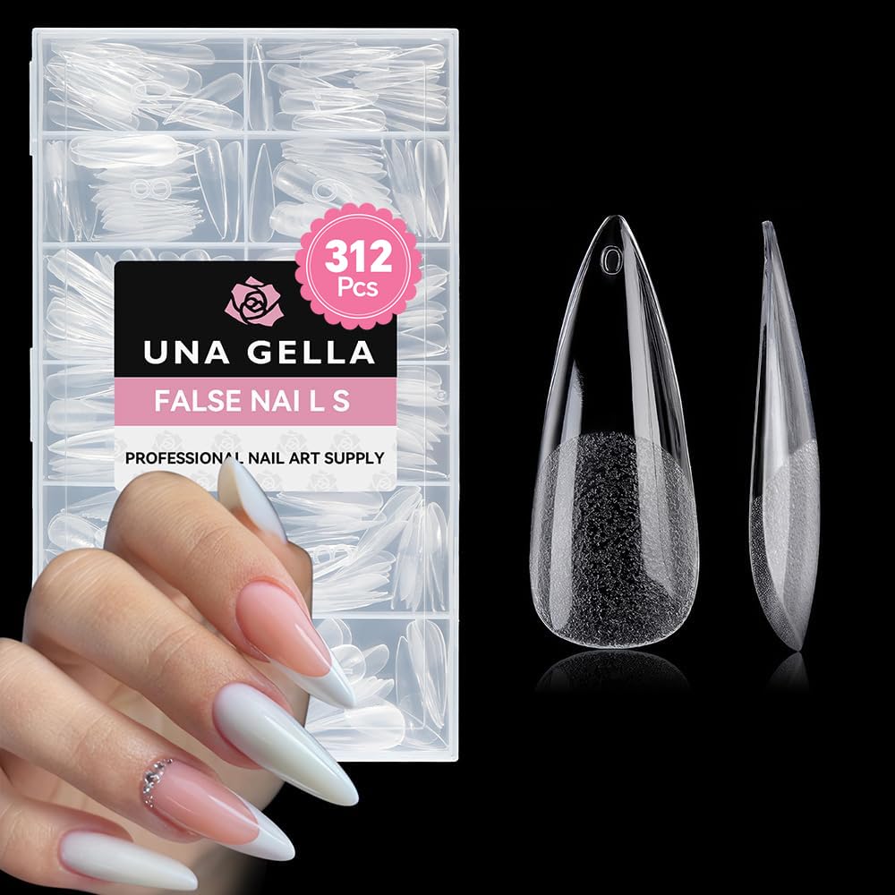 UNA GELLA extension d’ongles stiletto long, rendu pro et durable.