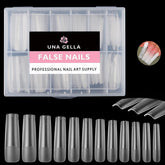 UNA GELLA extensions ongles carrés extralong, éclat clair et naturel