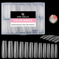 UNA GELLA extensions ongles carrés extralong, éclat clair et naturel