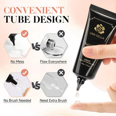 UNA GELLA Gel Nail Glue, durcissement rapide par lampe.