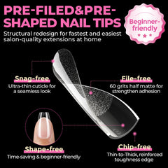 UNA GELLA ongles coffin court sans traces pour une finition nette.