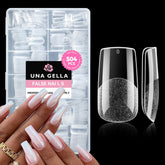 UNA GELLA onglets faux carrés transparents pour une manucure durable.
