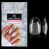 UNA GELLA: ongles faux oval demi-mat prêts à durer avec finition satinée.