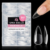 UNA GELLA embout stiletto gel avec recouvrement complet pour extensions nettes et durables.