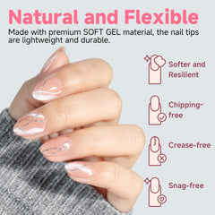 UNA GELLA pointes amande extensions douces pour un rendu clair.