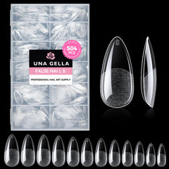 UNA GELLA extensions d’ongles amande claires pré-formées pour une couverture naturelle.