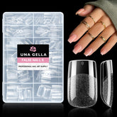 UNA GELLA: tips gel ongulaire carrés courts, ensemble 216 pièces pour extensions faciles