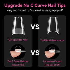UNA GELLA: tips carrés faciles à poser, surface lisse.