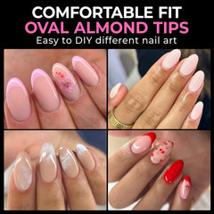 UNA GELLA tips ongles ovale clair idéal pour une manucure à faire soi-même sans trace.
