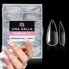 UNA GELLA ensemble de tips stiletto, couverture totale et surface claire pour un look net