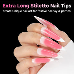 UNA GELLA embout stiletto longue tenue – idéal pour des looks qui durent.