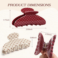 Pinces recyclées Unbednigt pois rouge-beige, style polyvalent et durable.