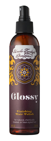 Uncle Funky's Daughter polissage brillant des cheveux — flacon brillant et attrayant.