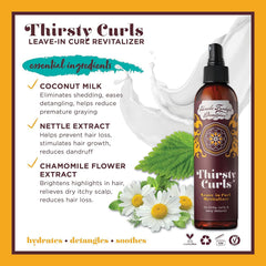 Uncle Funky's Daughter Thirsty Curls Leave-In, frisottis réduits et texture lisse.