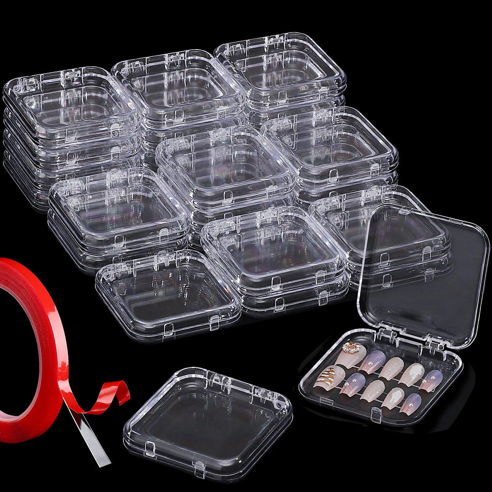 Udefineit boîtes ongles transparentes, présentation claire des ongles sans ouverture