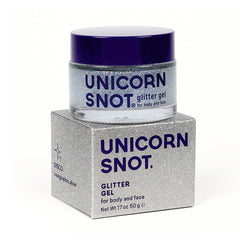 UNICORN SNOT gel paillette holographique visage-corps : brillance durable et polyvalente.