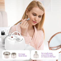 UNOISETION microdermabrasion au diamant, démonstration de succion maximale pour pores resserrés.